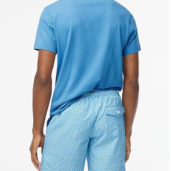 J. Crew Factory CA350 Blue 8" printed swim trunk size large NWT - Picture 3 of 11